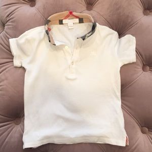 Burberry white collared shirt 3T